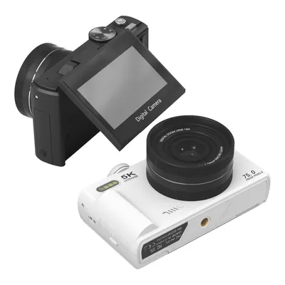 ACTON Flip Kamera 5K Dijital Fotoğraf Makinesi 8X Zoom 75MP Flaşlı Vlog Kamera