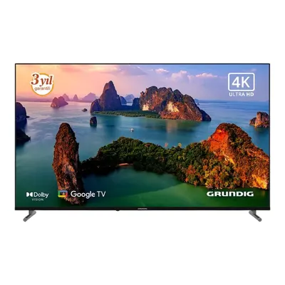 GRUNDIG 65 GKU 750A 65 inç 165 Ekran Uydu Alıcılı Dolby Vision Google TV Smart 4K UHD LED TV Siyah