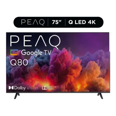 PEAQ 75Q80 75'' QLED Smart TV – Google İşletim Sistemli, Dahili Uydu Alıcılı 4K UHD TV