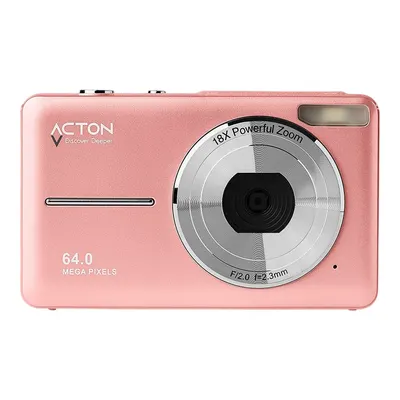 ACTON Pixon Digital 18X Zoom 64 MP Flaşlı Vlog Kamera Fotoğraf Makinesi Pembe
