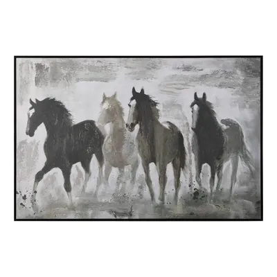 Stallions Çerçeveli Yağlı Boya Tablo 100X150 CM