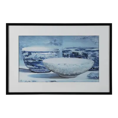 Blue Vessel Çerçeveli Yağlı Boya Tablo 63X93 CM