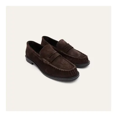 Kadın Kahverengi Süet Dokulu Loafer Ayakkabı