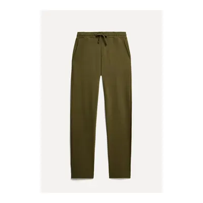 Erkek Haki Regular Fit Beli Bağlamalı Pantolon
