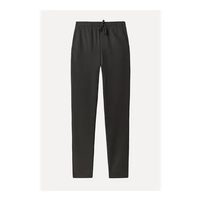 Erkek Antrasit Beli Bağlamalı Straight Fit Pantolon