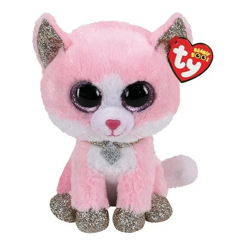Ty Beanie Boo Fiona Pembe Kedi 15 cm, görsel 1