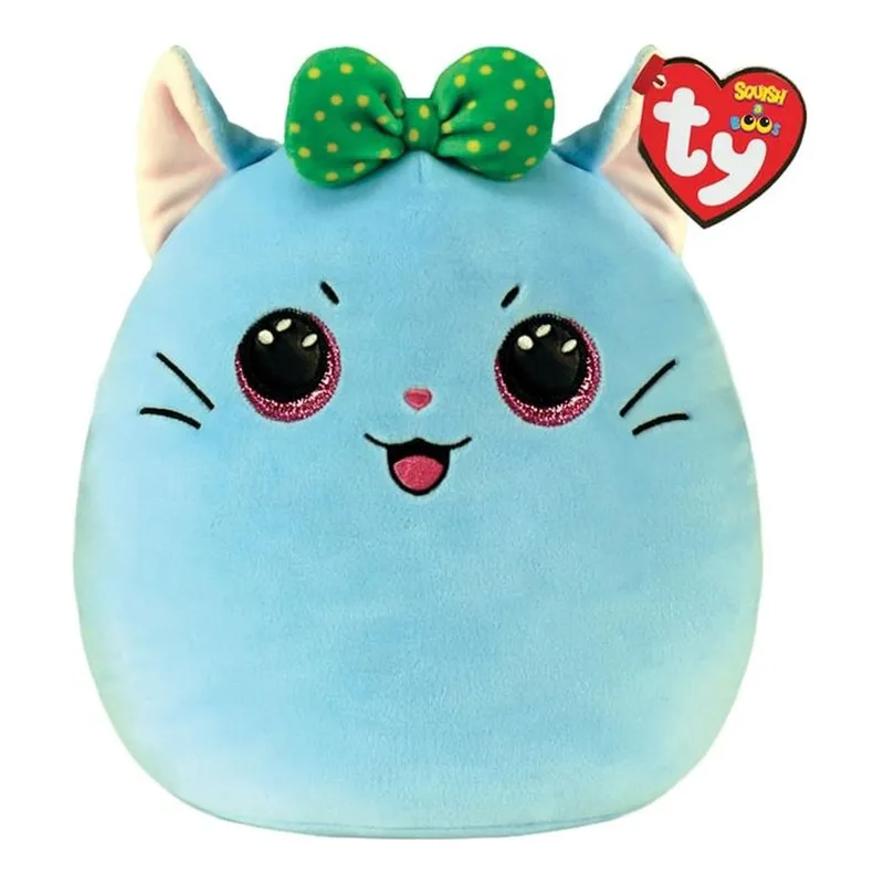 TY Fiyonklu Mavi Kedi Squishy 25 Cm, görsel 1