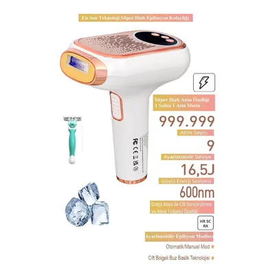 BRIGHT ELEGANCE Be-9077f, 999.999 Atım Otomatik/Manuel Mod IPL Lazer Epilasyon Aleti Beyaz