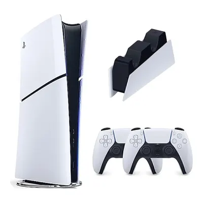 SONY 2. DualSense + Şarj İstasyonu + PlayStation 5 Slim Digital (İthalatçı Garantili) Oyun Konsolu Beyaz