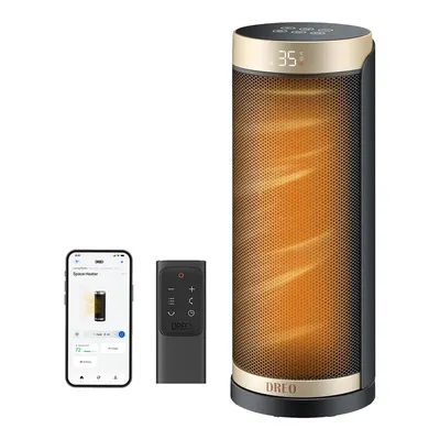 DREO Solaris Slim H3S Akıllı Elektrikli 1500 W Isıtıcı Siyah