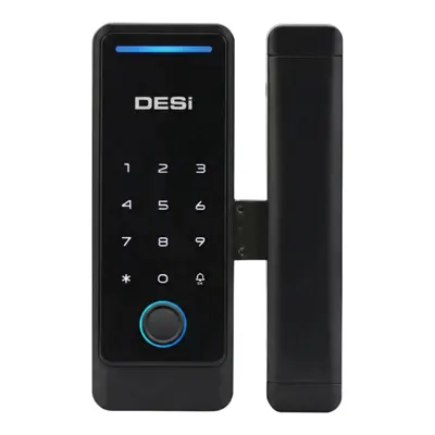 DESI QUiC Q006 Cam Kapılar için iOS/Android Uyumlu-Şifre-Kart-Parmak İzi Bluetooth Siyah