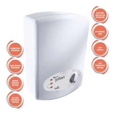 AURA Basic 105A6 Elektrikli Banyo Şofbeni Beyaz