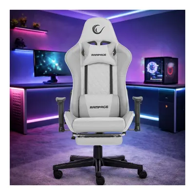 RAMPAGE KL-R27 Elemental Ayak Dayama Yerli Terletmez Kumaş Karbon Gaming Oyuncu Koltuğu Gri