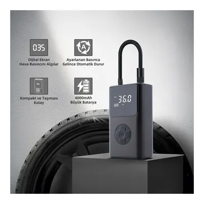 MIOJI Mio 11 Plus 150 PSI 4000 mAh Taşınabilir Araba Lastik Hava Pompası
