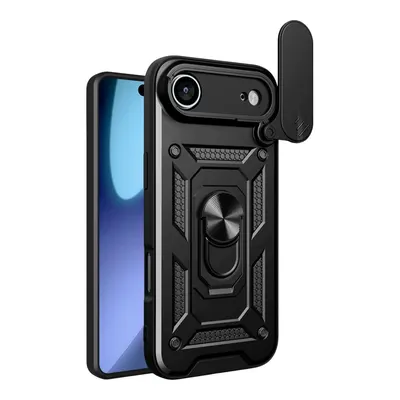 NEWFACE iPhone 17 Air Uyumlu Pars Lens Yüzüklü Silikon Telefon Kılıfı Siyah