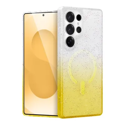 NEWFACE Samsung Galaxy S25 Ultra Uyumlu Pummel Shiny Magsafe Kapak Telefon Kılıfı Altın
