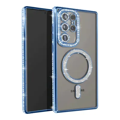NEWFACE Samsung Galaxy S25 Ultra Uyumlu Joke Simli Magneticsafe Telefon Kılıfı Mavi