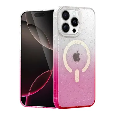 NEWFACE iPhone 14 Pro Max Uyumlu Pummel Shiny Magsafe Kapak Telefon Kılıfı Pembe
