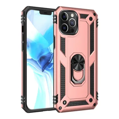 NEWFACE iPhone 12 Pro Max Uyumlu Sofya Yüzüklü Silikon Kapak Telefon Kılıfı Rose