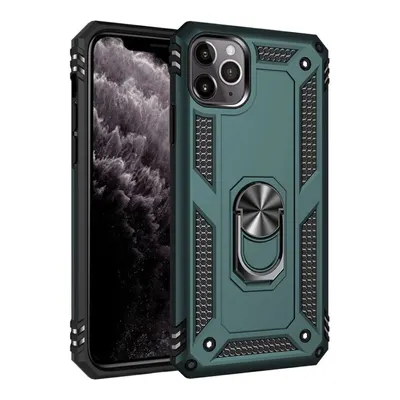 NEWFACE iPhone 11 Pro Uyumlu Sofya Yüzüklü Silikon Kapak Telefon Kılıfı Yeşil