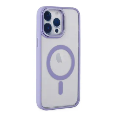 NEWFACE iPhone 14 Pro Uyumlu Room Magneticsafe Silikon Telefon Kılıfı Lila