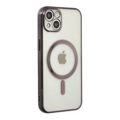 NEWFACE iPhone 14 Plus Uyumlu Magneticsafe Lazer Silikon Telefon Kılıfı Siyah