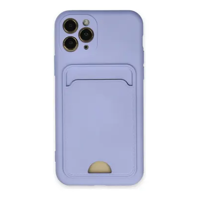 NEWFACE iPhone 11 Pro Uyumlu Kelvin Kartvizitli Silikon Telefon Kılıfı Lila