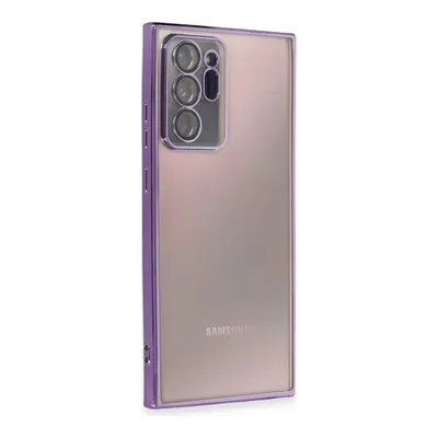 NEWFACE Samsung Galaxy Note 20 Ultra Uyumlu Kamera Korumalı Lensli Silikon Telefon Kılıfı Mor