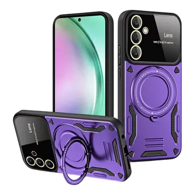 NEWFACE Samsung Galaxy S24 FE Uyumlu Joy Lens Standlı Kapak Telefon Kılıfı Mor