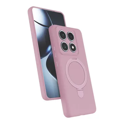 NEWFACE Xiaomi Mi 14T Pro Uyumlu Regal Magsafe Standlı Kapak Telefon Kılıfı Açık Pembe