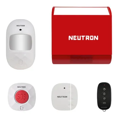 NEUTRON NTL-OD-99WB Wi-Fi Akıllı Dış Mekan Alarm ve Güvenlik Kablosuz Alarm Seti Kırmızı