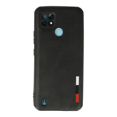 NEWFACE Realme C21 Uyumlu Loop Deri Silikon Telefon Kılıfı Siyah