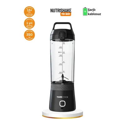 TIGRECOOK Blender Kişisel Taşınabilir Kablosuz Güçlü Şarj Edilebilir 100 W Mikser ve Smoothie Makinesi Siyah