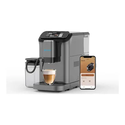 YASOMI Brewsta WS-D5 Çelik Kahve Öğütücülü, Süt Köpürtücülü, Dokunmatik Ekranlı Tam Otomatik Espresso Makinesi Gri