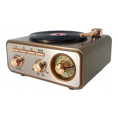 ROSE SP-425 USB-SD-FM-Bluetooth Destekli Şarjlı Nostaljik Retro Radyo Kahverengi