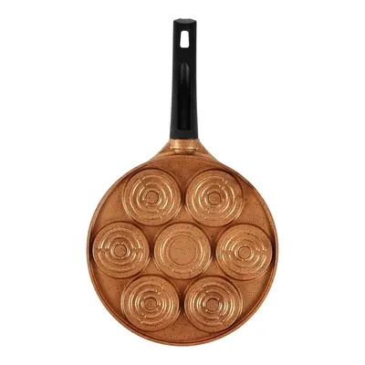SERENK Fun Cooking Gülen Yüz Alüminyum Döküm Granit Kaplama 26 cm Pankek Tava Kahverengi