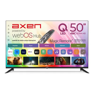 AXEN AX50QUPRL-W02M Smart D-Dual LED webOS (Sihirli Kumanda) 50 inç 126 cm Dahili Uydu Alıcılı 4K UHD SMART TV