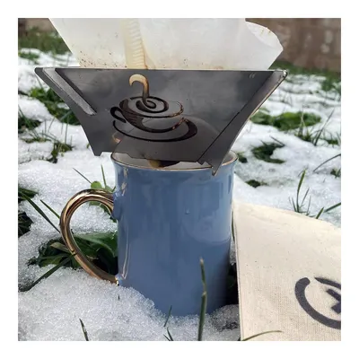 KAMP AYISI CoffeeX Drip™ Kahve Damıtıcı: Katlanır Paslanmaz Metal Kahve Demleme Aparatı Gri