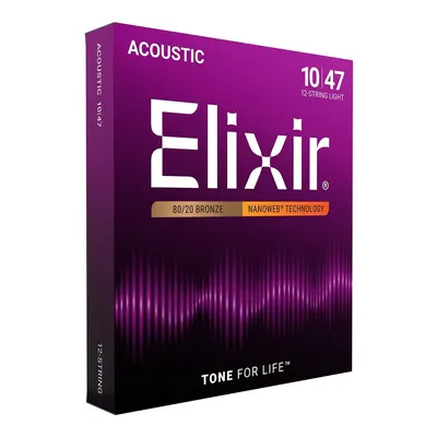 Elixir 010-047 Nanoweb Bronz 12 Telli Akustik Gitar Teli (11152)