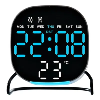 VALKYRIE Dijital LED Siyah Alarm Beyaz Derece 3 Kademe Işık USB Destekli Modern Gece Lambalı Masa Saati