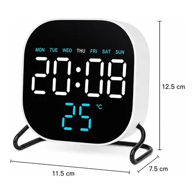 VALKYRIE LED Dijital Mavi Derece Çift Alarm Sıcaklık Göstergesi 3 Kademe Parlaklık Modern Masa Saati