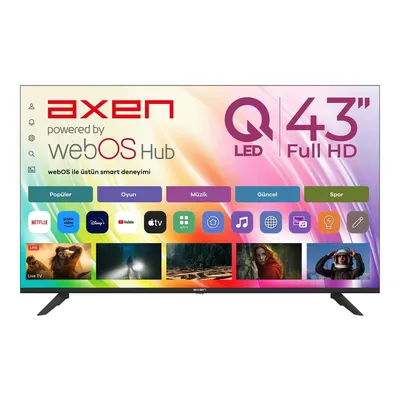 AXEN AX43QFMLN-W02 WebOS Kablosuz Ekran Yansıtma HDR Wi-Fi 43 inç 109 cm 2K SMART TV QLED TV