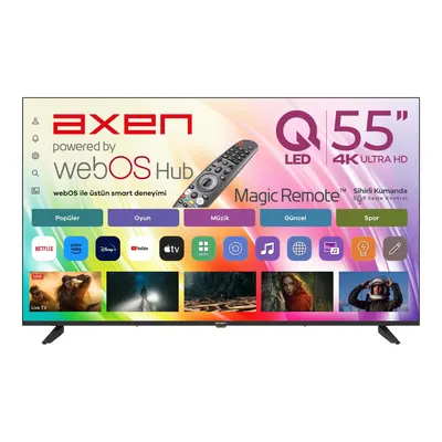 AXEN AX55QUPRL-W02M Ultra HD webOS E-ARC Destekli Sihirli Kumanda 55 inç 139 cm 4K SMART TV QLED TV