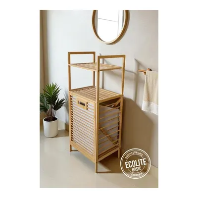 DIGITHOME Bambu Eco-Lite Basic Kirli Sepetli 2 Raflı Banyo Düzenleyici DB-0031 Çamaşır Sepeti
