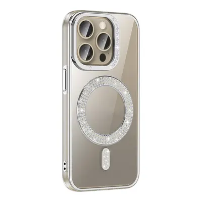 LOPARD iPhone 15 Pro Uyumlu Pırlanta Taş Tasarımlı MagSafe Şarj Özellikli Karetta Silikon Kapak Telefon Kılıfı Çok Renkli