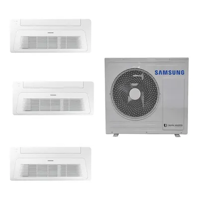 SAMSUNG Wind Free Multi Tek Yön Kaset 1+3 Sistem AJ080TXJ4KH/EA 9+9+ 12 BTU/h 8 kW Dış Ünite A+++ Enerji Sınıfı Multi Klima Beyaz