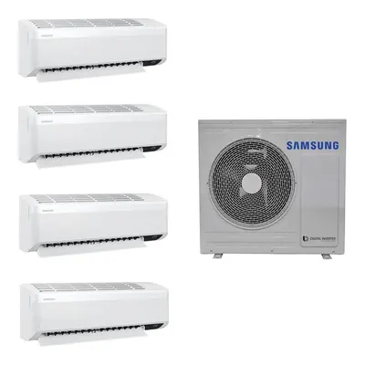 SAMSUNG Wind Free 1+4 AJ080TXJ4KH/EA 9+9+ 9+12 İç 8 kW Dış Ünite A+++ Enerji Sınıfı Multi Klima Beyaz