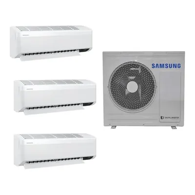 SAMSUNG Wind Free 1+3 Sistem AJ100TXJ5KH/EA 9+12+18 BTU/h 10 kW Dış Ünite A+++ Enerji Sınıfı Multi Klima Beyaz