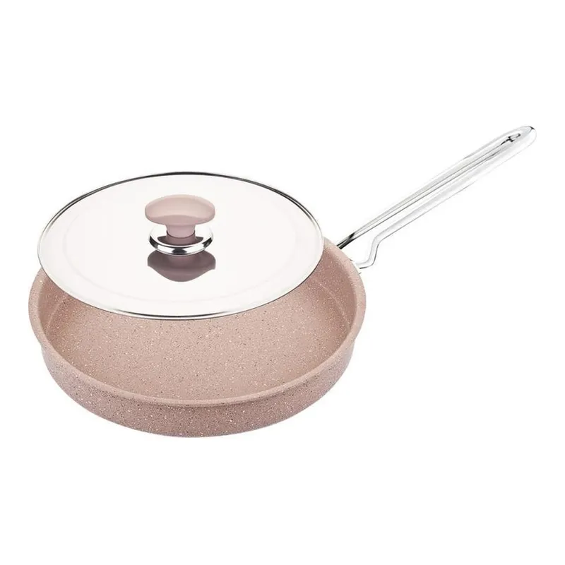 OMS 3222 Granit Metal Kapak Çelik Sap 28x4cm Hamsi Tavası Kahverengi, görsel 1