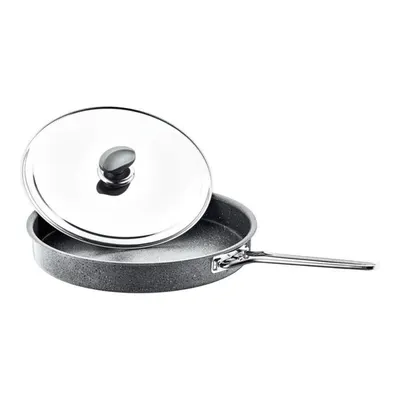 OMS Granit Metal Kapak Çelik Sap 32x4cm Hamsi Tavası Gri